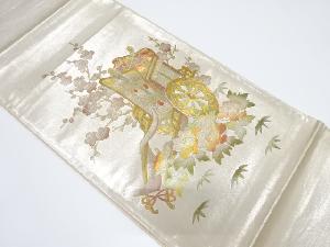 金彩御所車に枝梅・牡丹模様袋帯